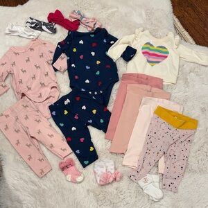 Baby Girl 16 Piece Bundle 0-3 months Baby Gap H&M Copper & Pearl